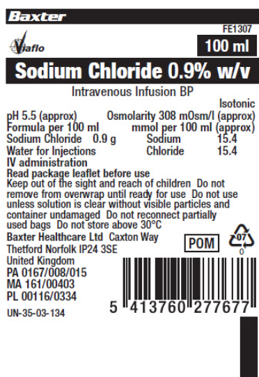 (Baxter) Sodium Chloride 0.9% w/v Intravenous Infusion BP (Viaflo bag)  Image